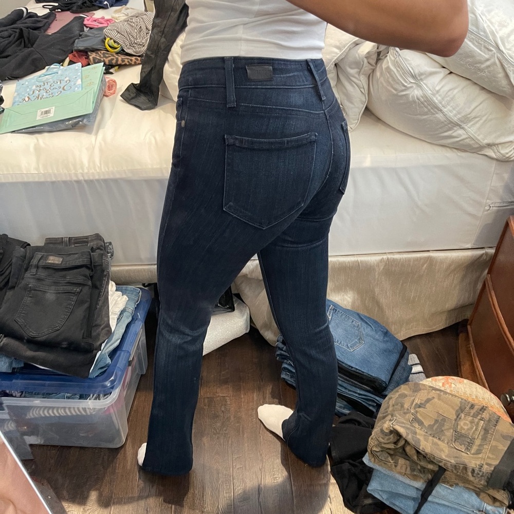 PAIGE Dark Straight Leg Jeans
